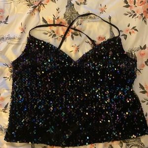 Very cute top sparkly bluish and purple